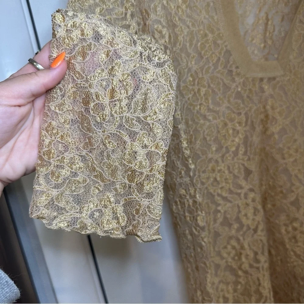 Vintage Jordan Taylor Gold Lace Swim Cover-Up. OS.
